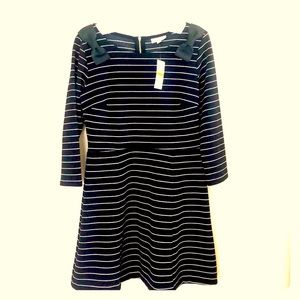 Maison Jules Ponte Stripe Dress with Bows